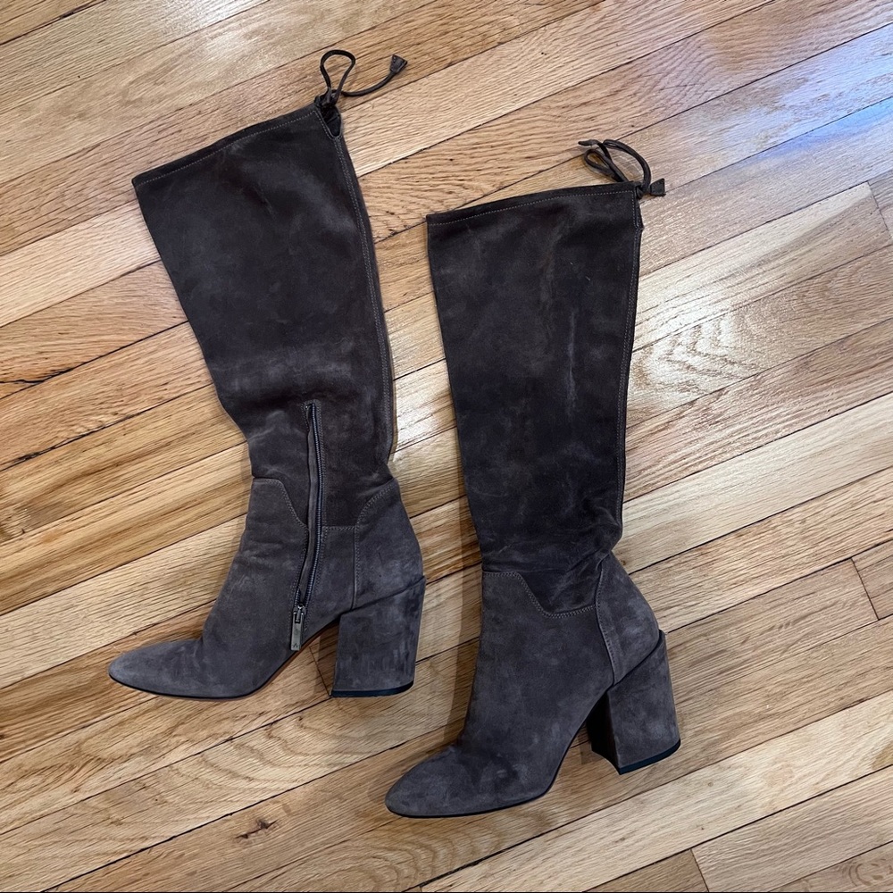 Aquatalia Lisabetta Suede Knee High Tie Back Boots